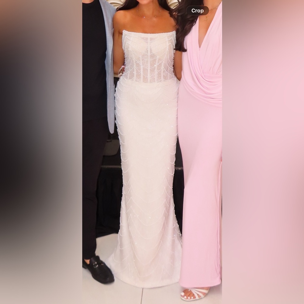 Elegant Ivory Beaded Dress